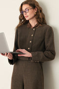 HERITAGE CHARM HOUNDSTOOTH CROP JACKET