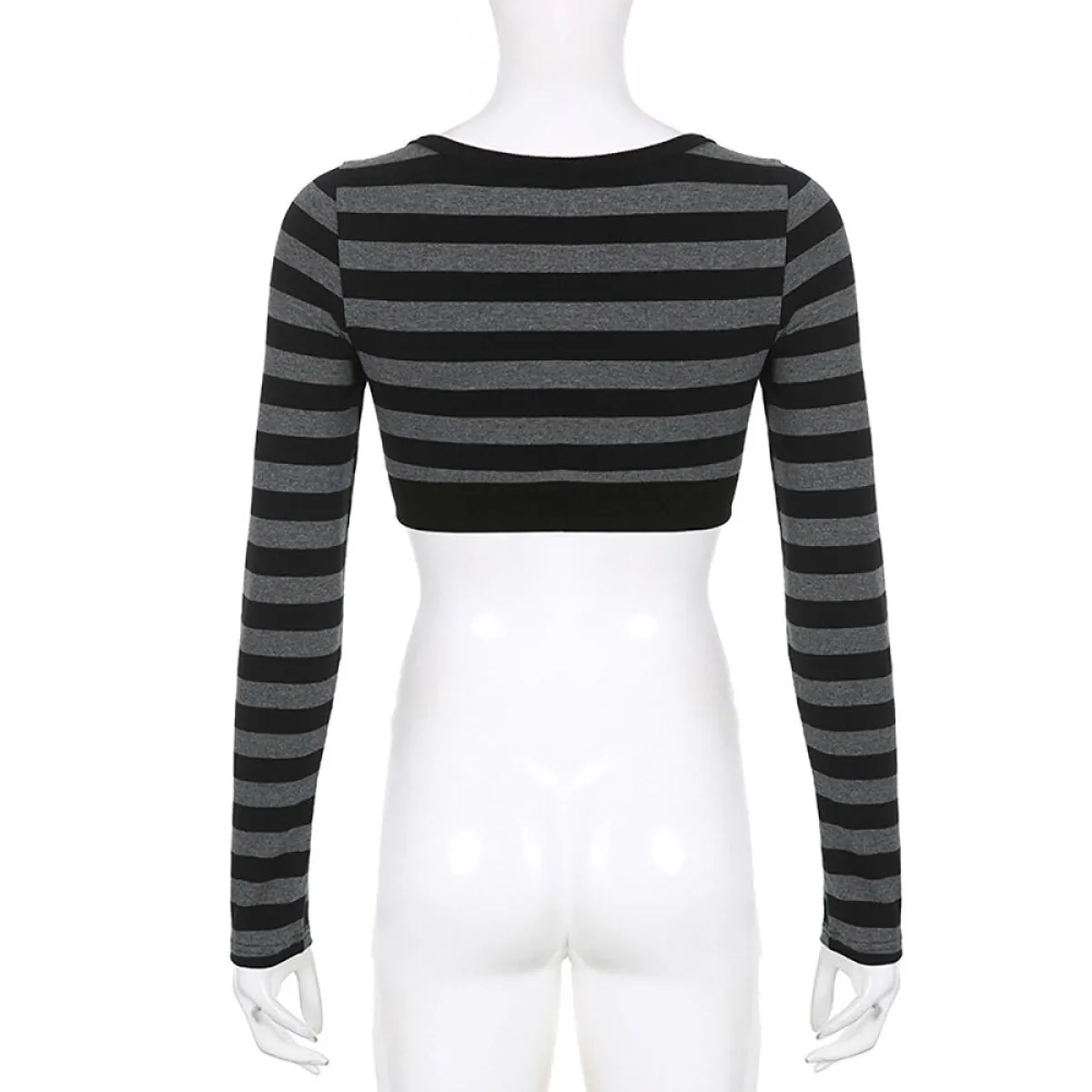 90s Grunge Style Striped Cropped Top