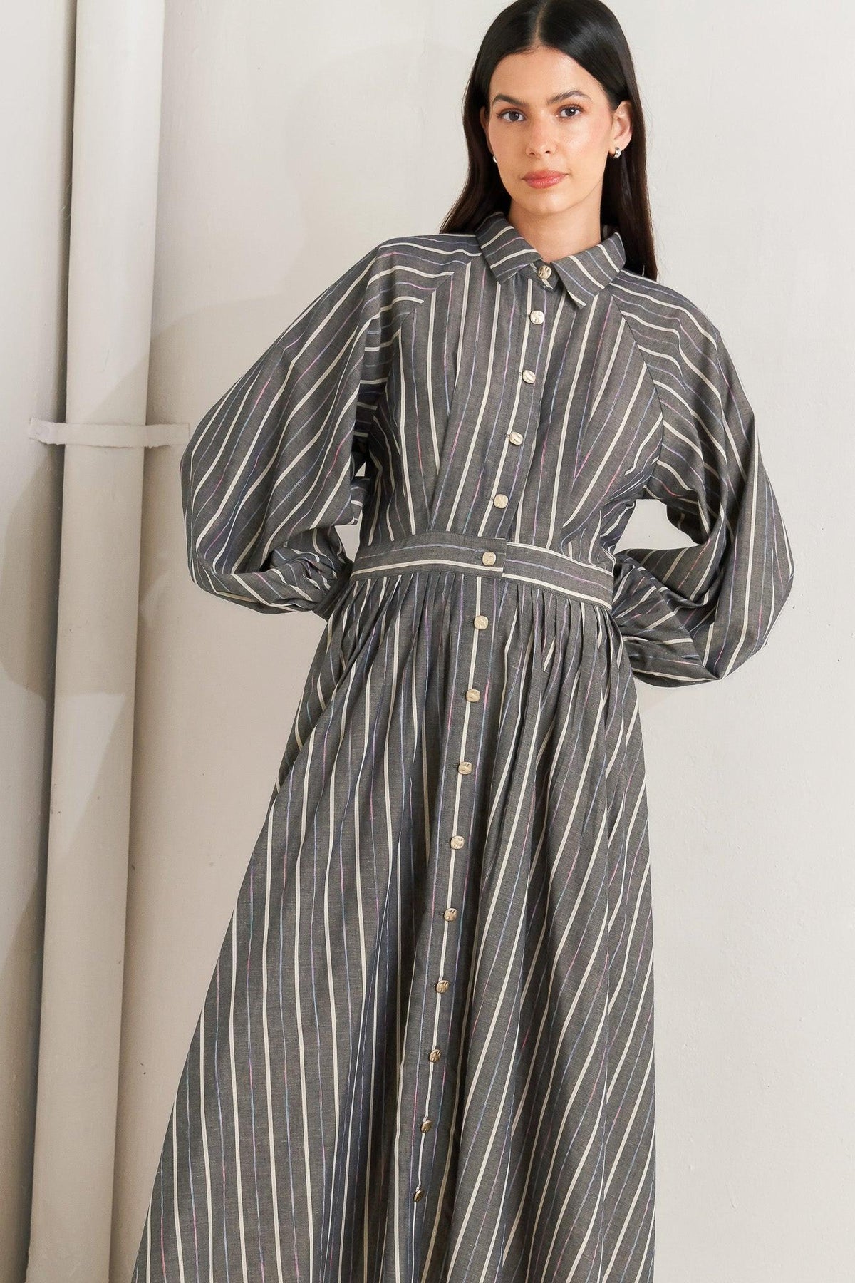 WHAT I FEEL WOVEN MIDI DRESS