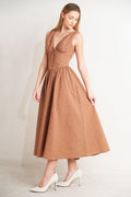 EARTHBOUND CHARM WOVEN MIDI DRESS