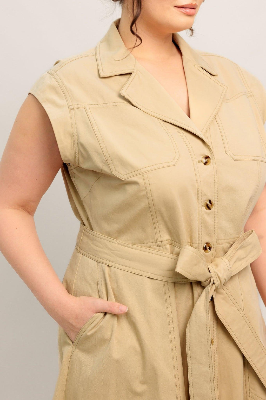 NATURAL INSTINCT WOVEN MIDI DRESS