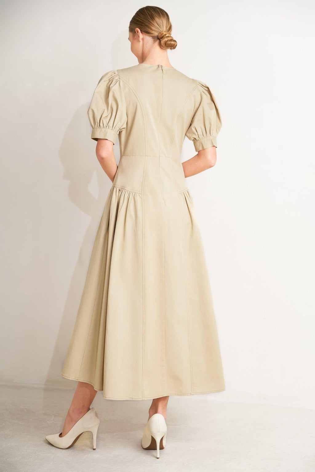 UNDERSTATED ICON WOVEN MIDI DRESS