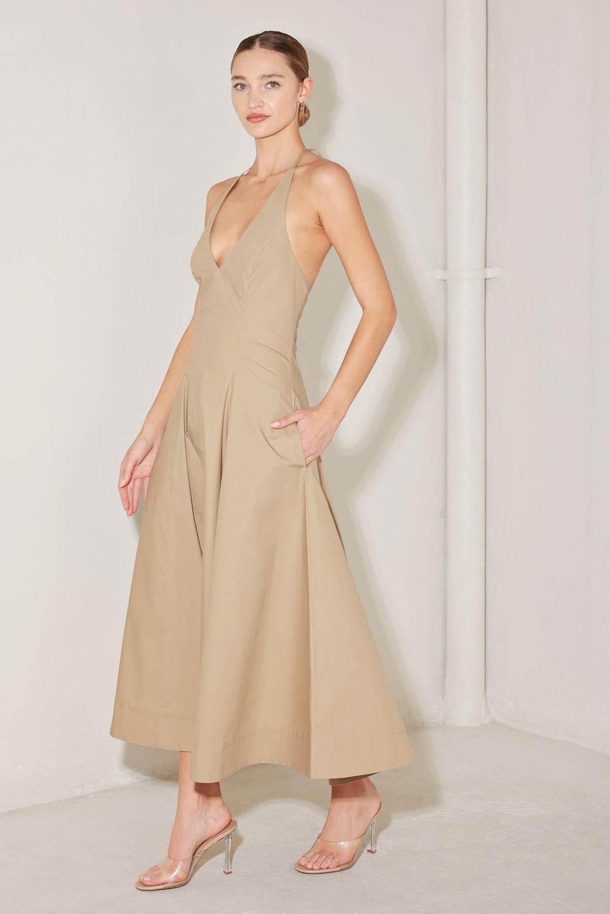 RESORT MAIN CHARACTER WOVEN MIDI DRESS