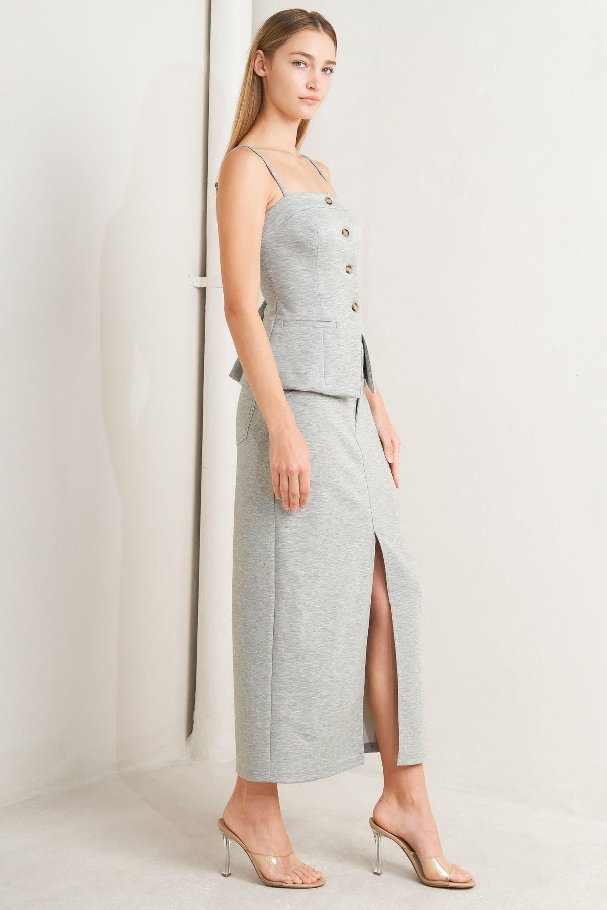 LOVELY BY NATURE KNIT MIDI SKIRT