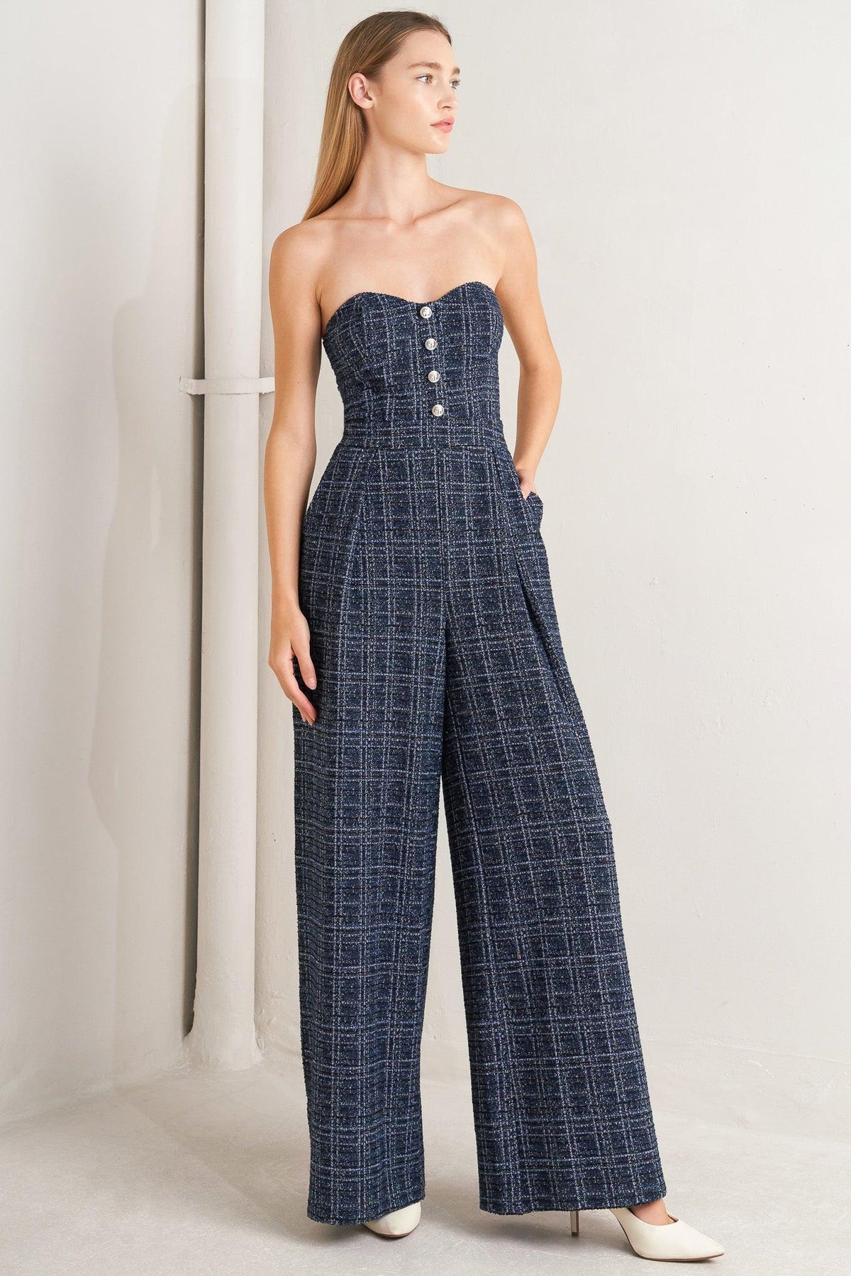 ELEGANT PARTY TWEED JUMPSUIT