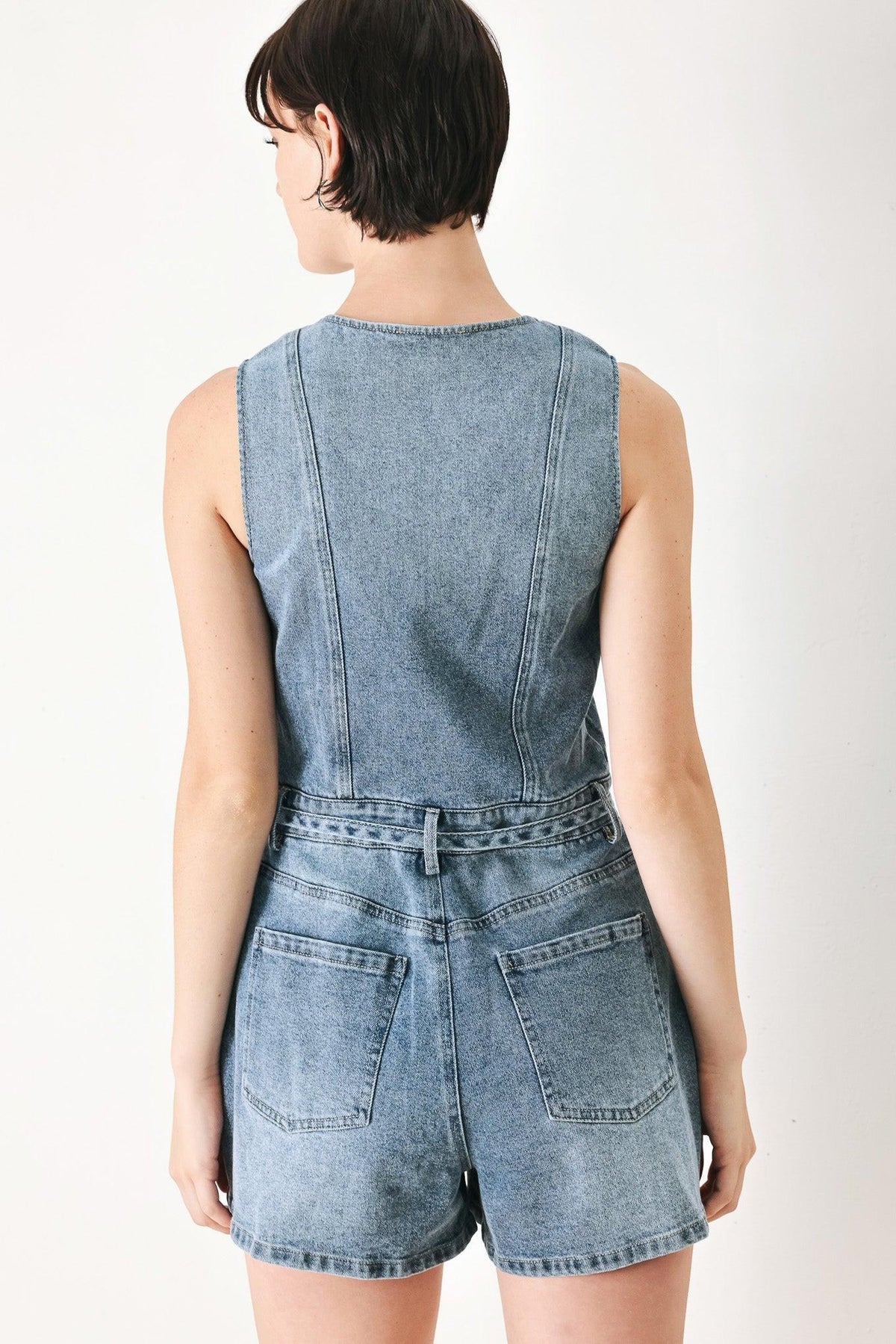 RELAXED CHIC DENIM ROMPER
