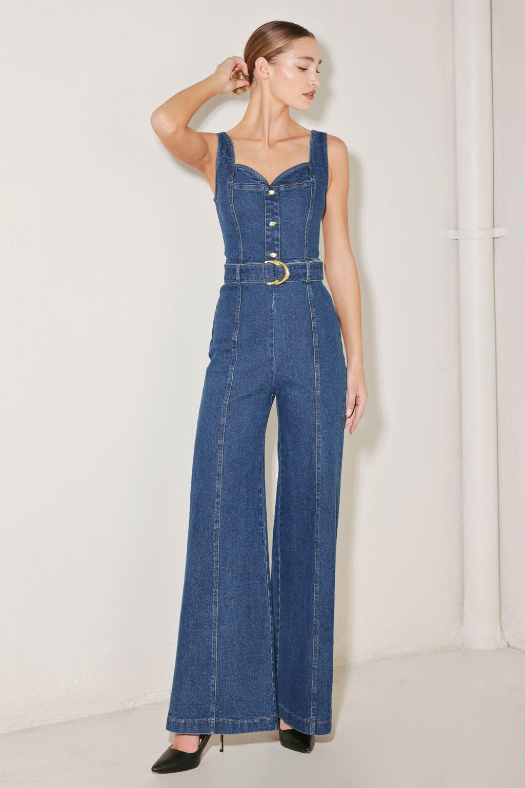 WESTSIDE GLAM DENIM JUMPSUIT