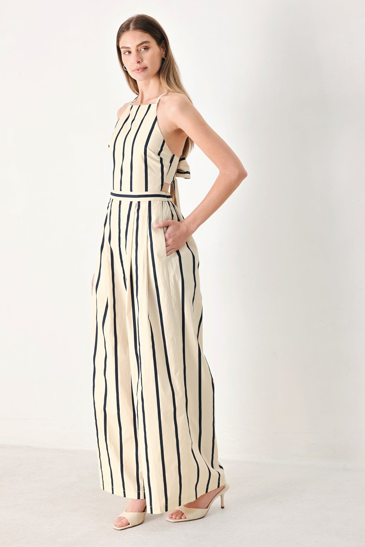 MONACO STRIPE WOVEN JUMPSUIT
