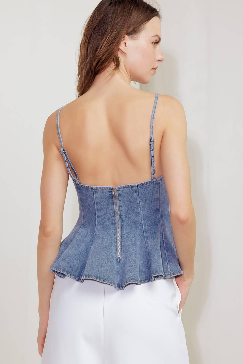 SANDY WALTZ LIGHT DENIM CAMI TOP