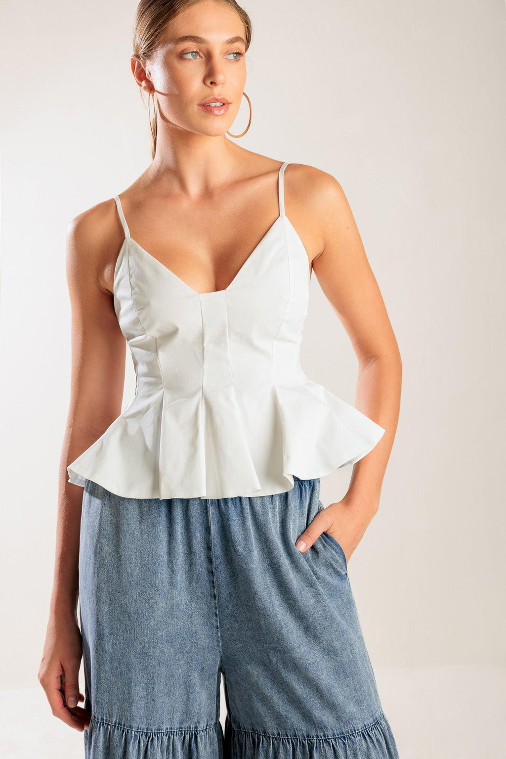 IT'S PERFECT TIMING WOVEN CAMI TOP