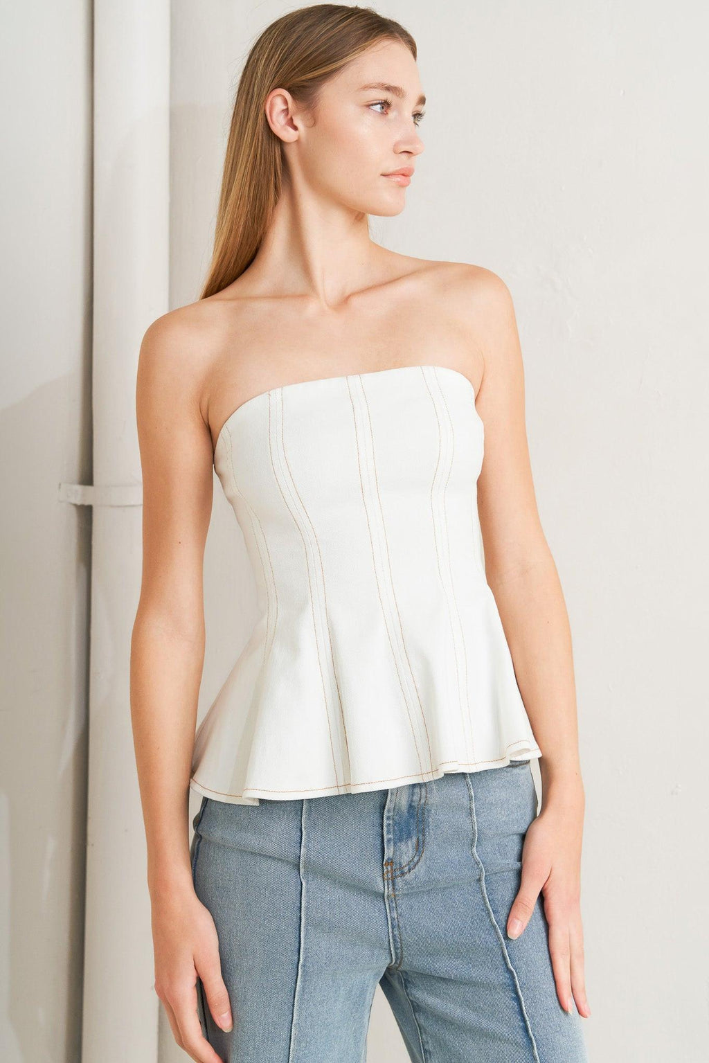 SUBTLE DRAMA WOVEN TOP