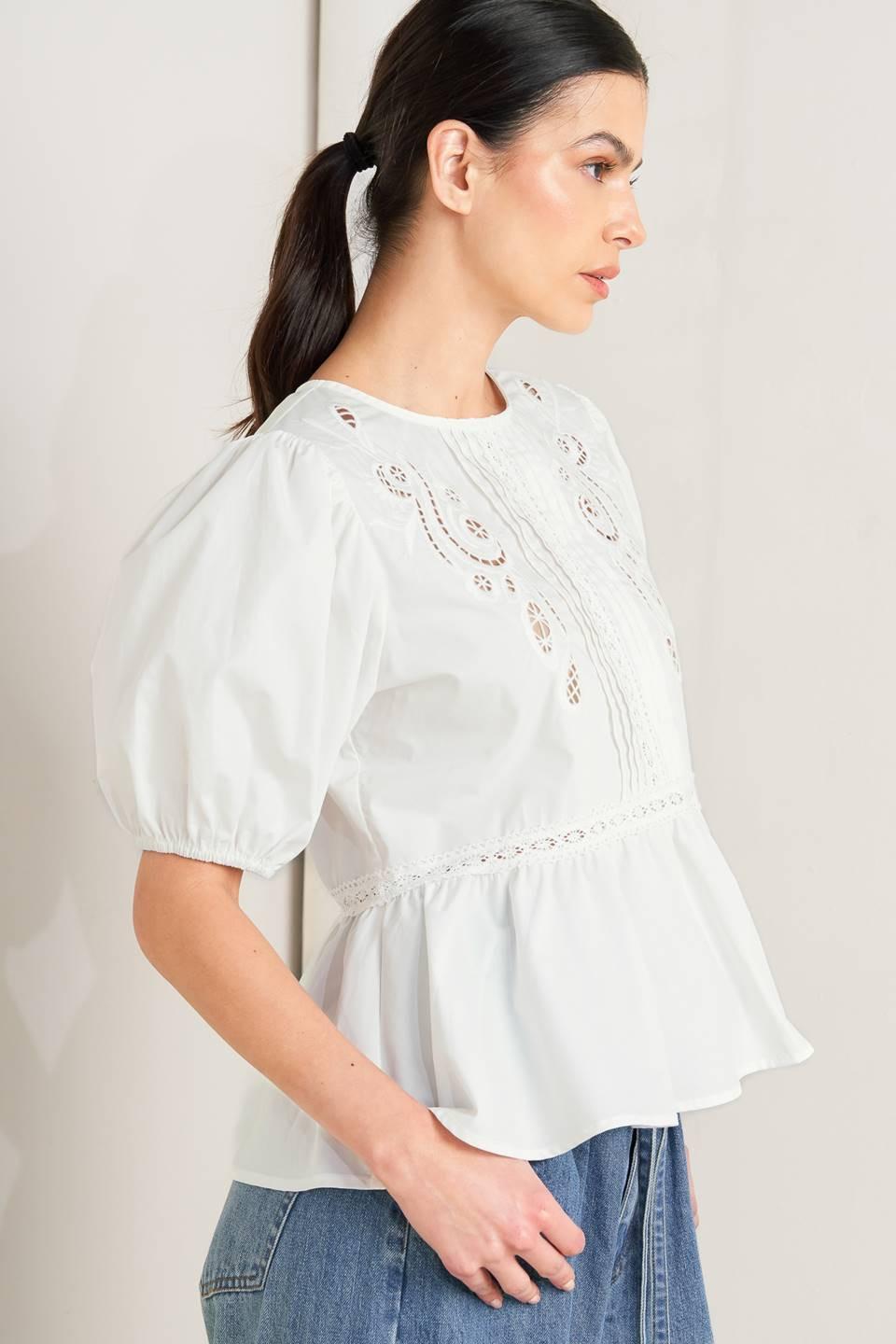 SILENT MORNING WOVEN TOP