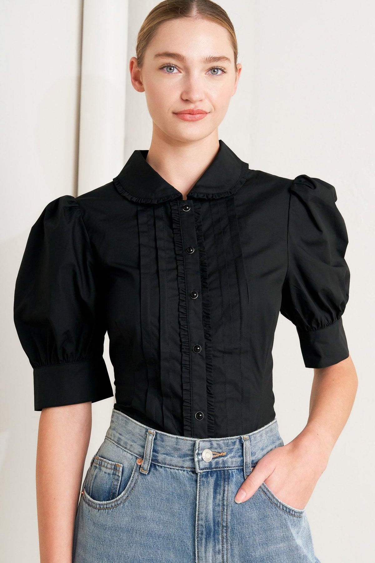 REFINED ROMANCE WOVEN TOP