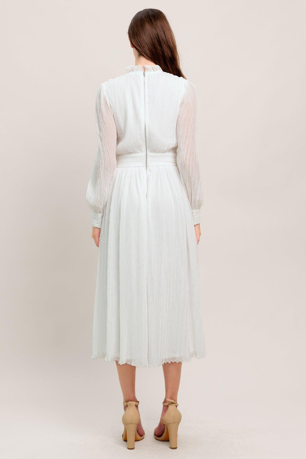 FOREVER WAITING WOVEN MIDI DRESS
