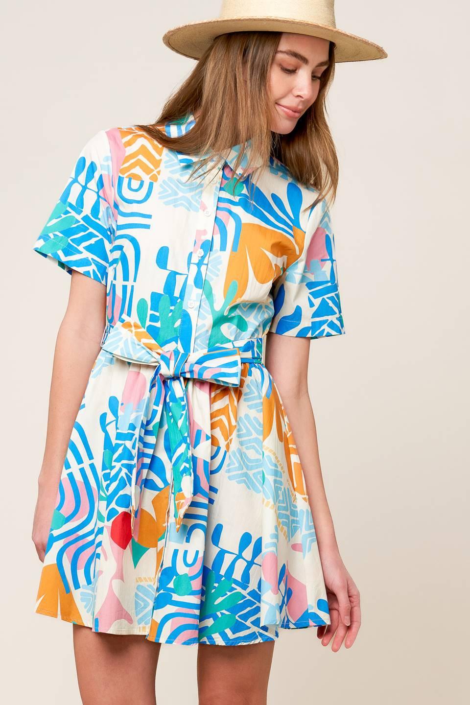 GARDEN SOCIAL WOVEN MINI DRESS