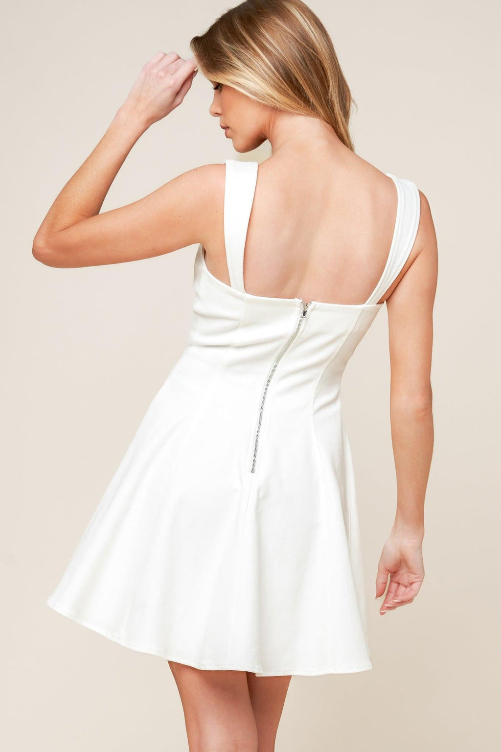 LAST YOUR CHANCE DENIM WOVEN MINI DRESS