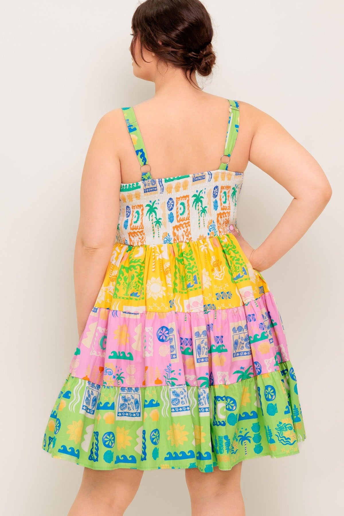 OUT OF OFFICE GREEN WOVEN MINI DRESS