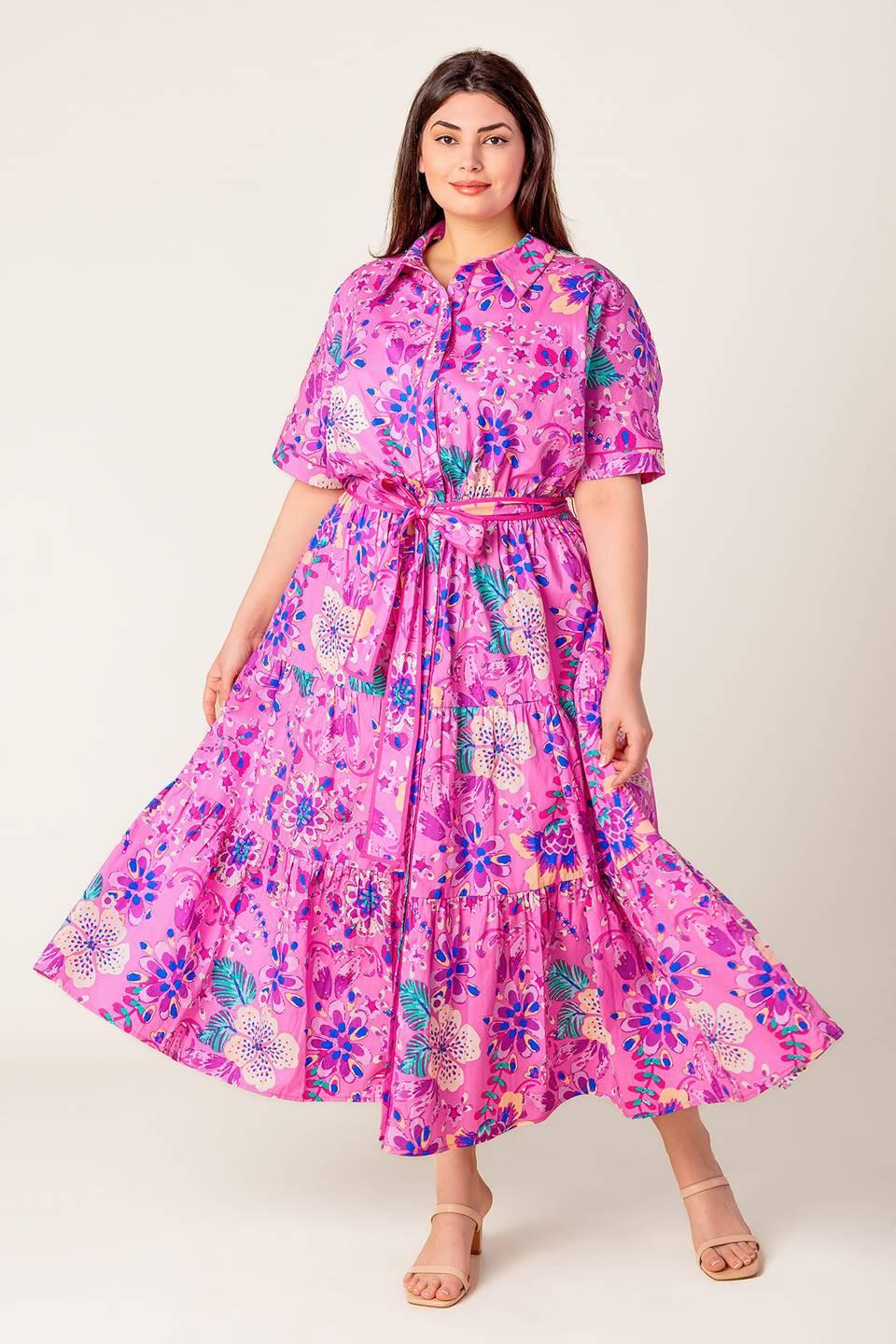 CELESTIAL SKIES WOVEN MIDI DRESS