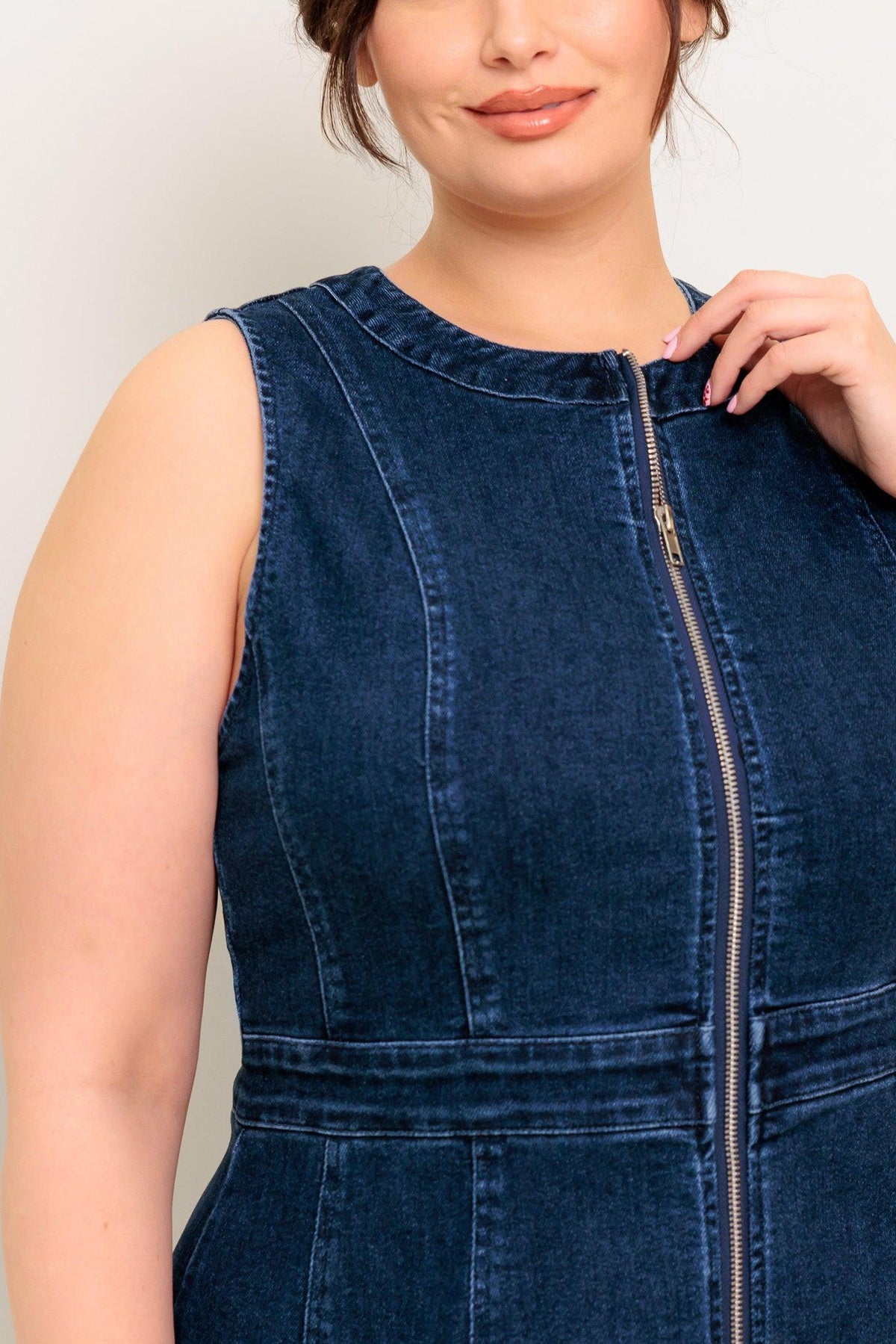RAW BEAUTY DENIM MIDI DRESS