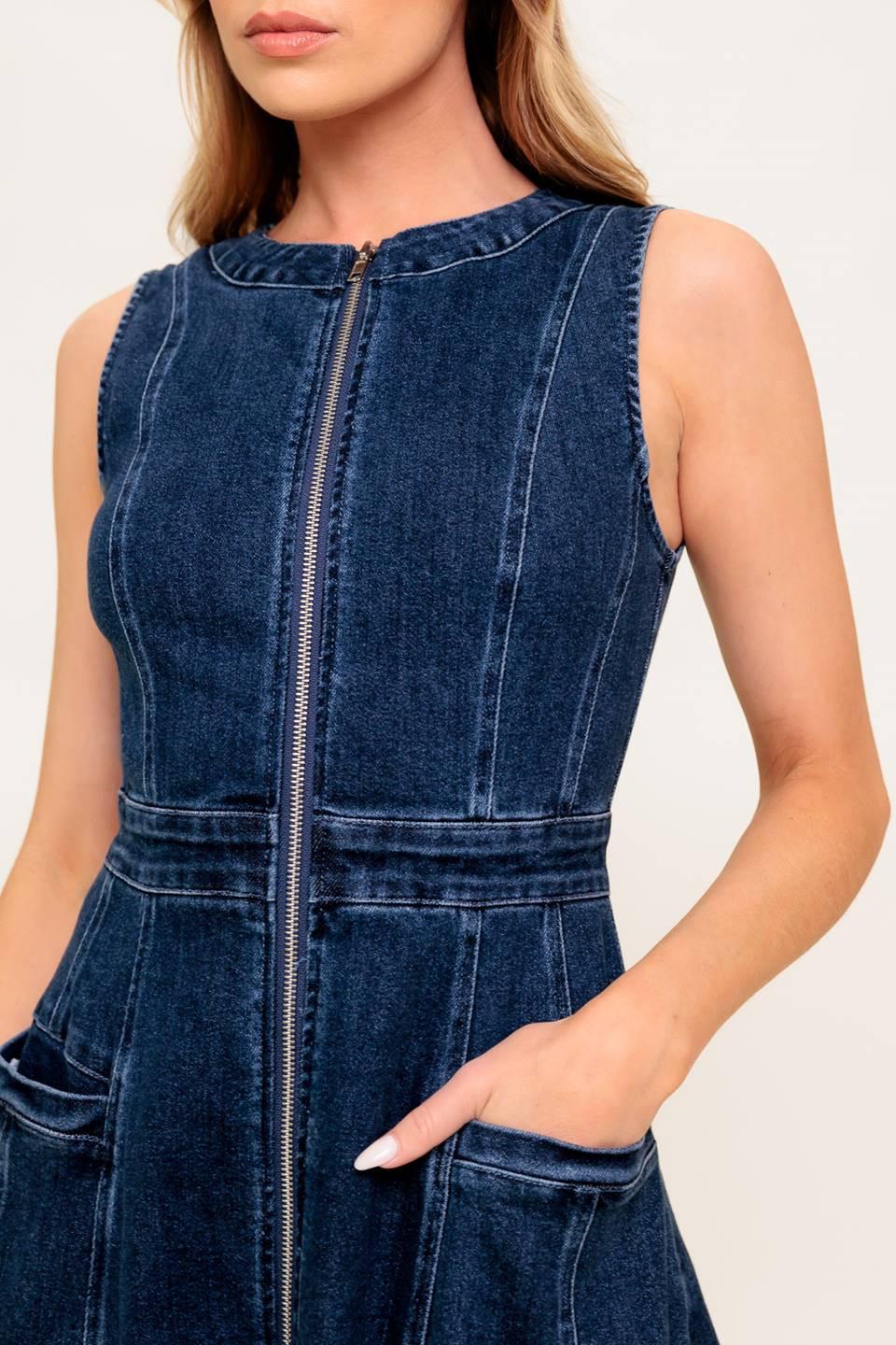 RAW BEAUTY DENIM MIDI DRESS