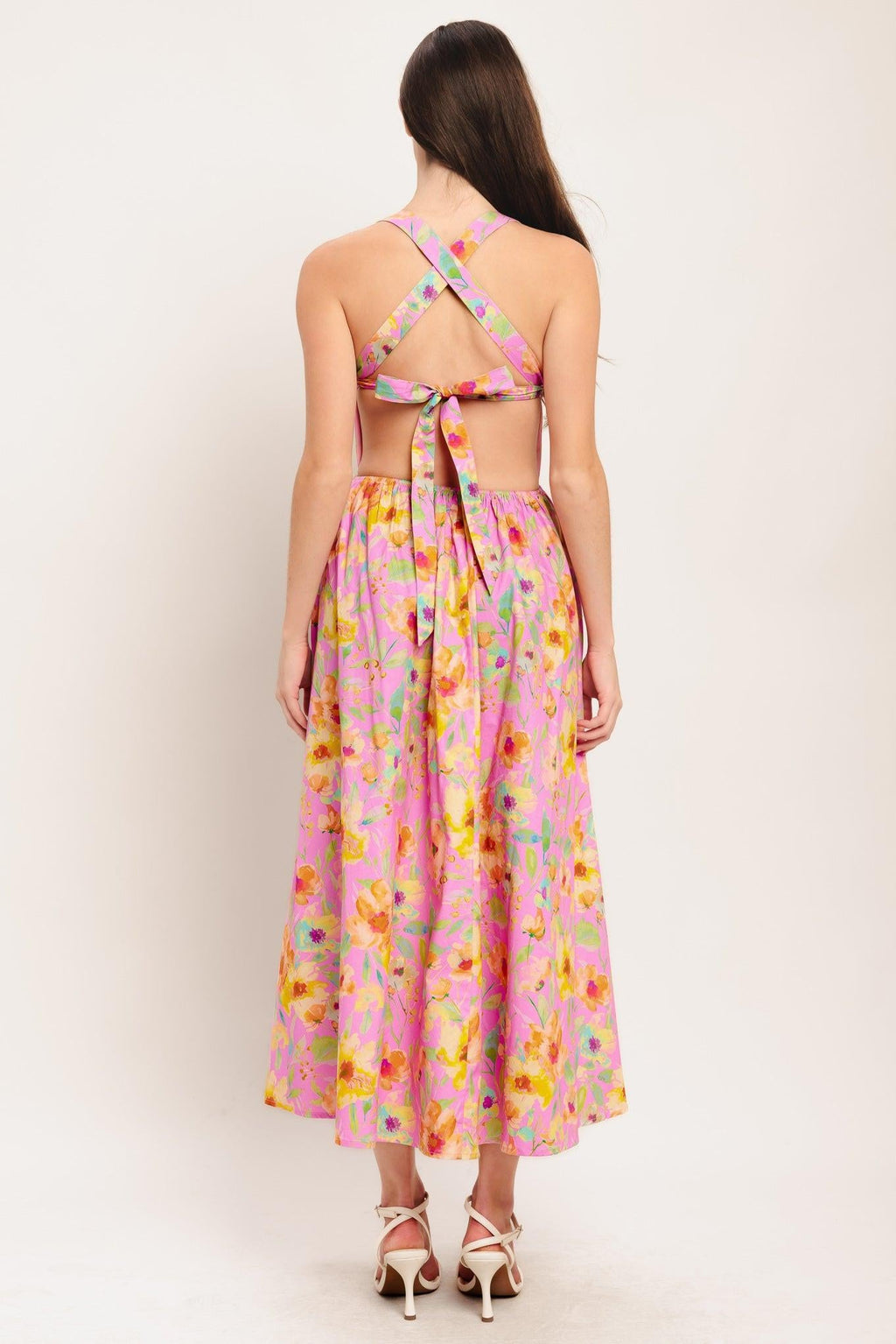 ROSY DAYDREAM WOVEN MIDI DRESS