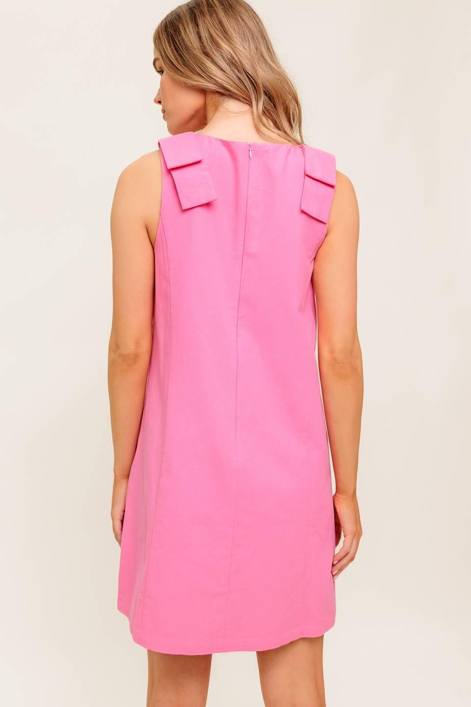 IN MY DREAMS PINK WOVEN MINI DRESS