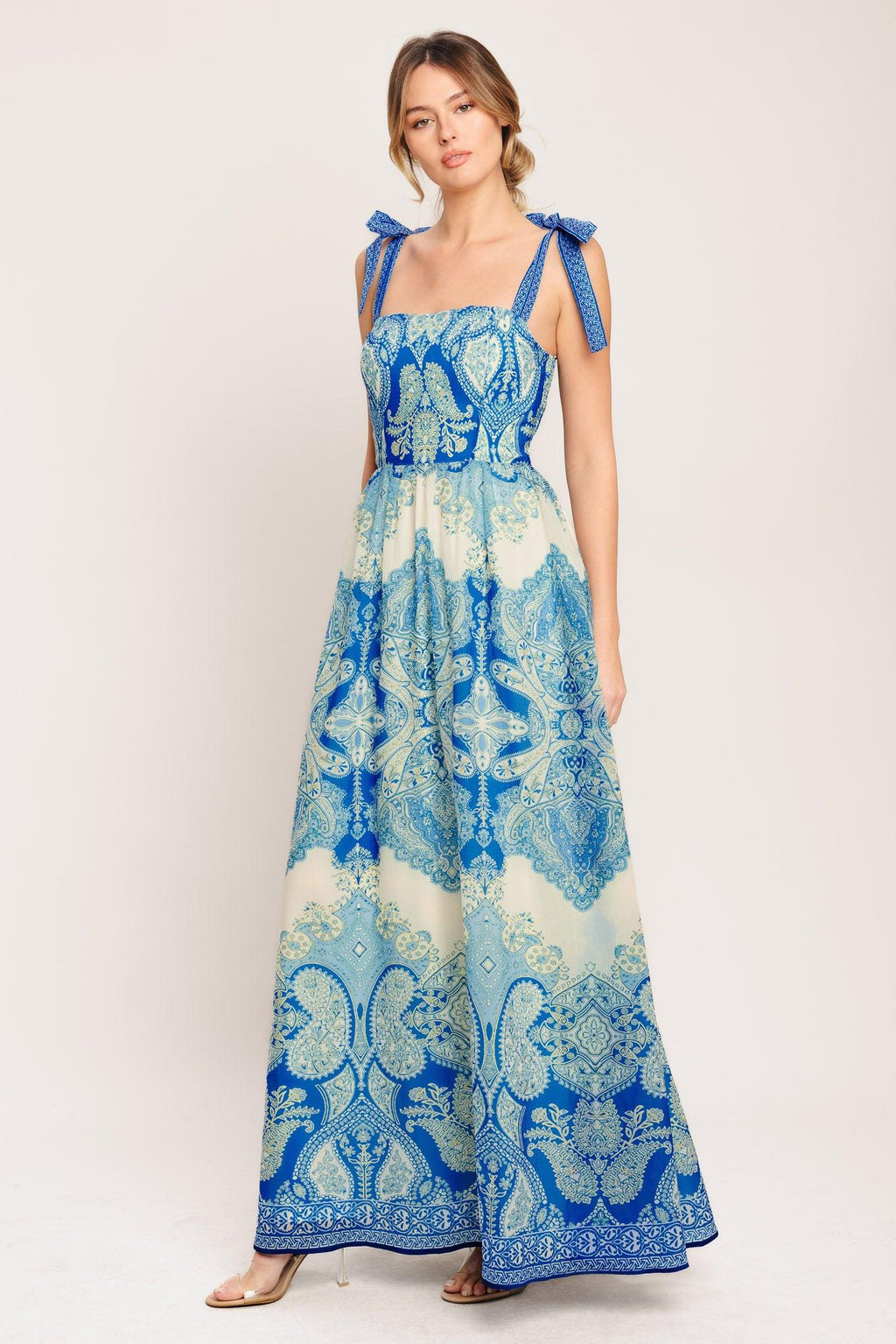 OCEAN TAPESTRY WOVEN MAXI DRESS