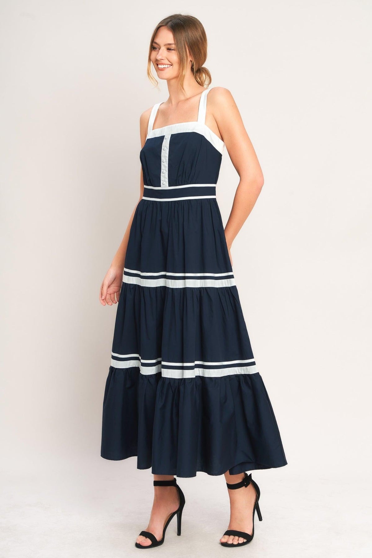 PETAL KISS WOVEN MIDI DRESS