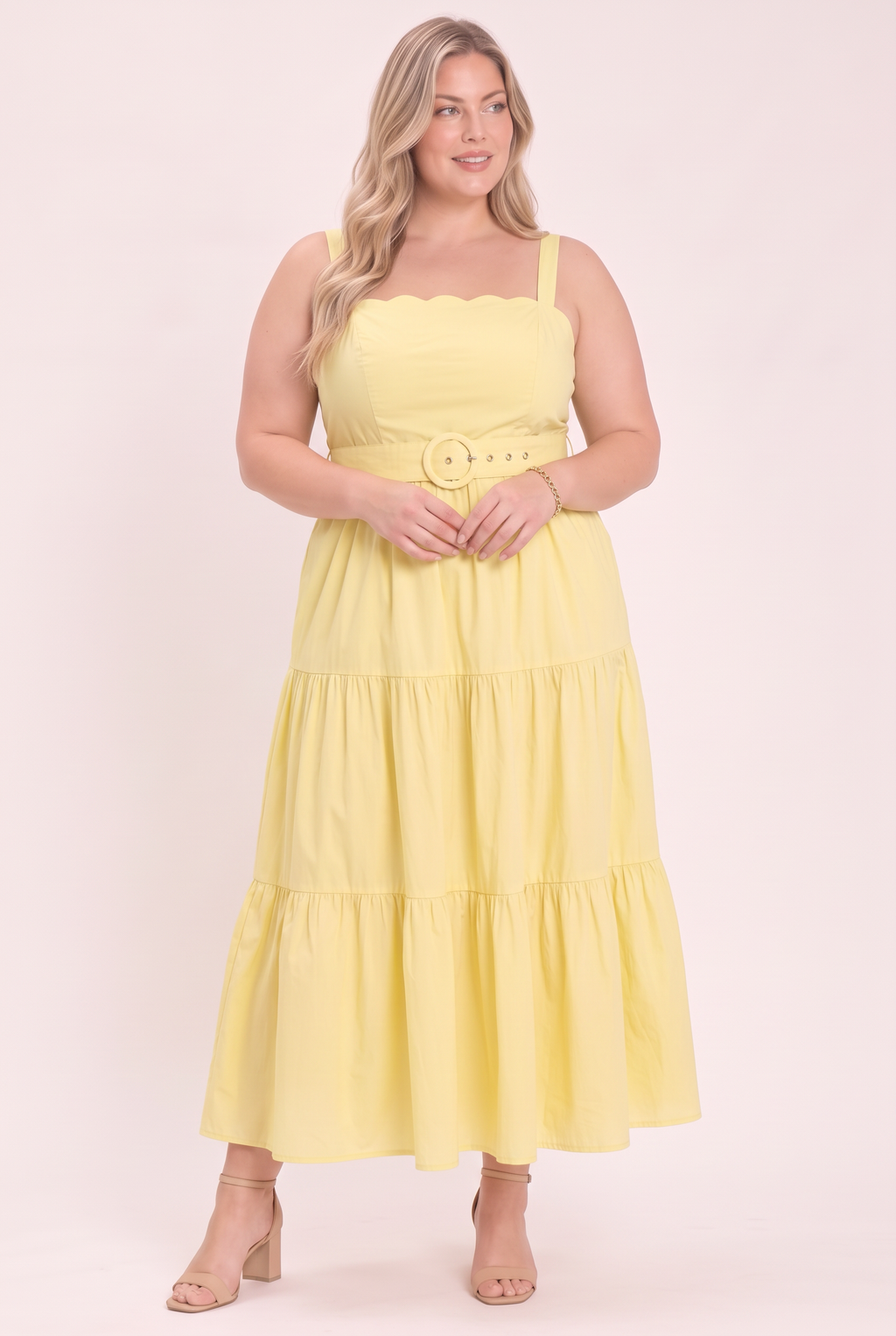 SUNSHINE SERENADE WOVEN MIDI DRESS