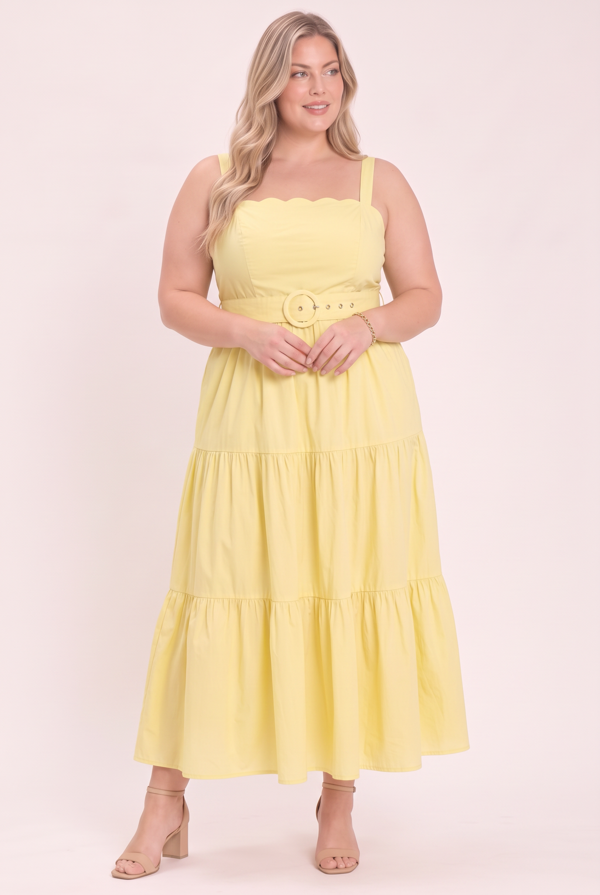 SUNSHINE SERENADE WOVEN MIDI DRESS