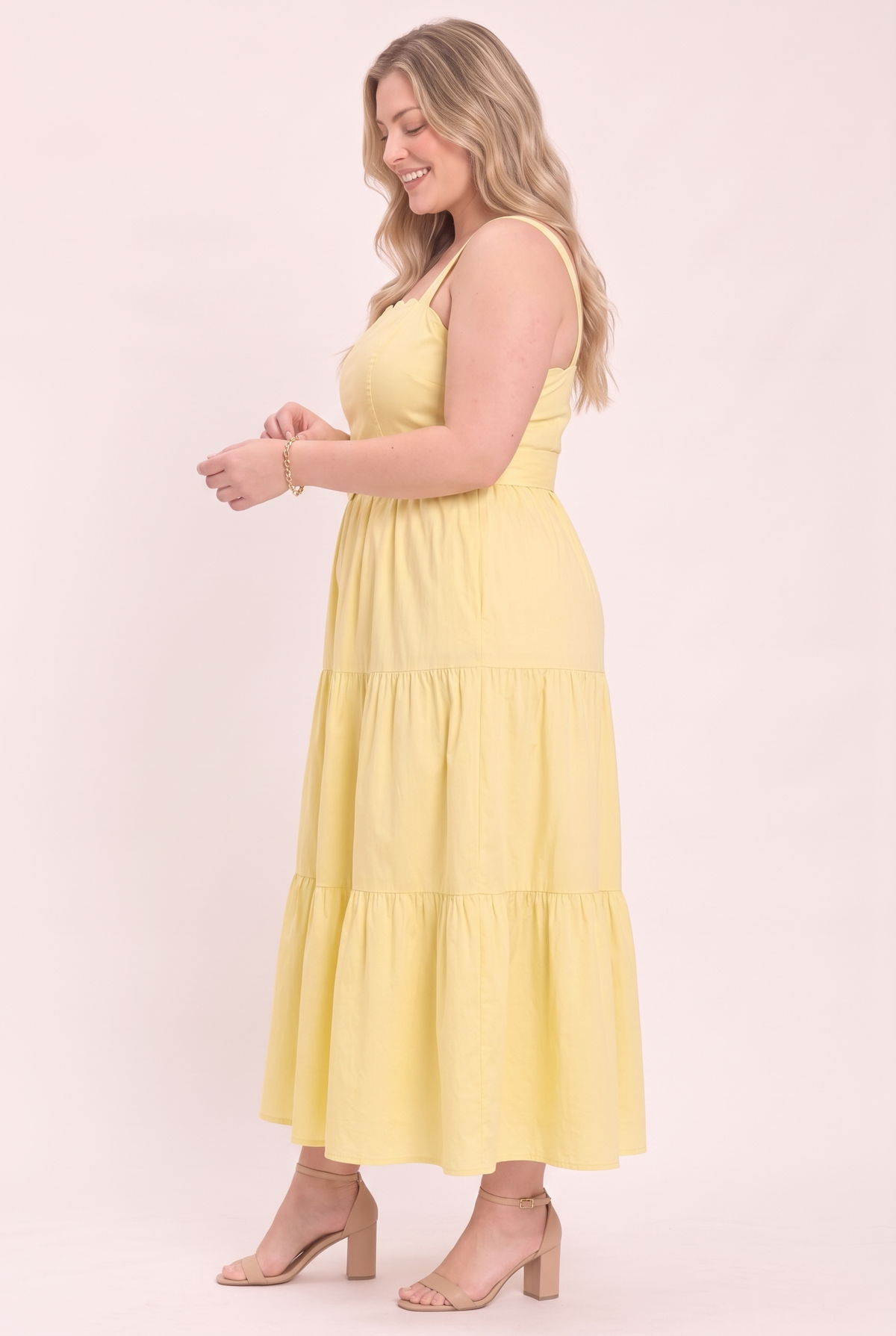 SUNSHINE SERENADE WOVEN MIDI DRESS