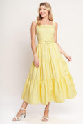 SUNSHINE SERENADE WOVEN MIDI DRESS