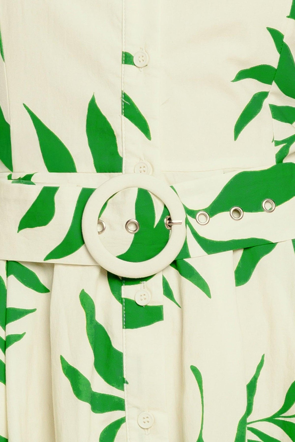 GREEN DAYDREAM WOVEN MIDI DRESS