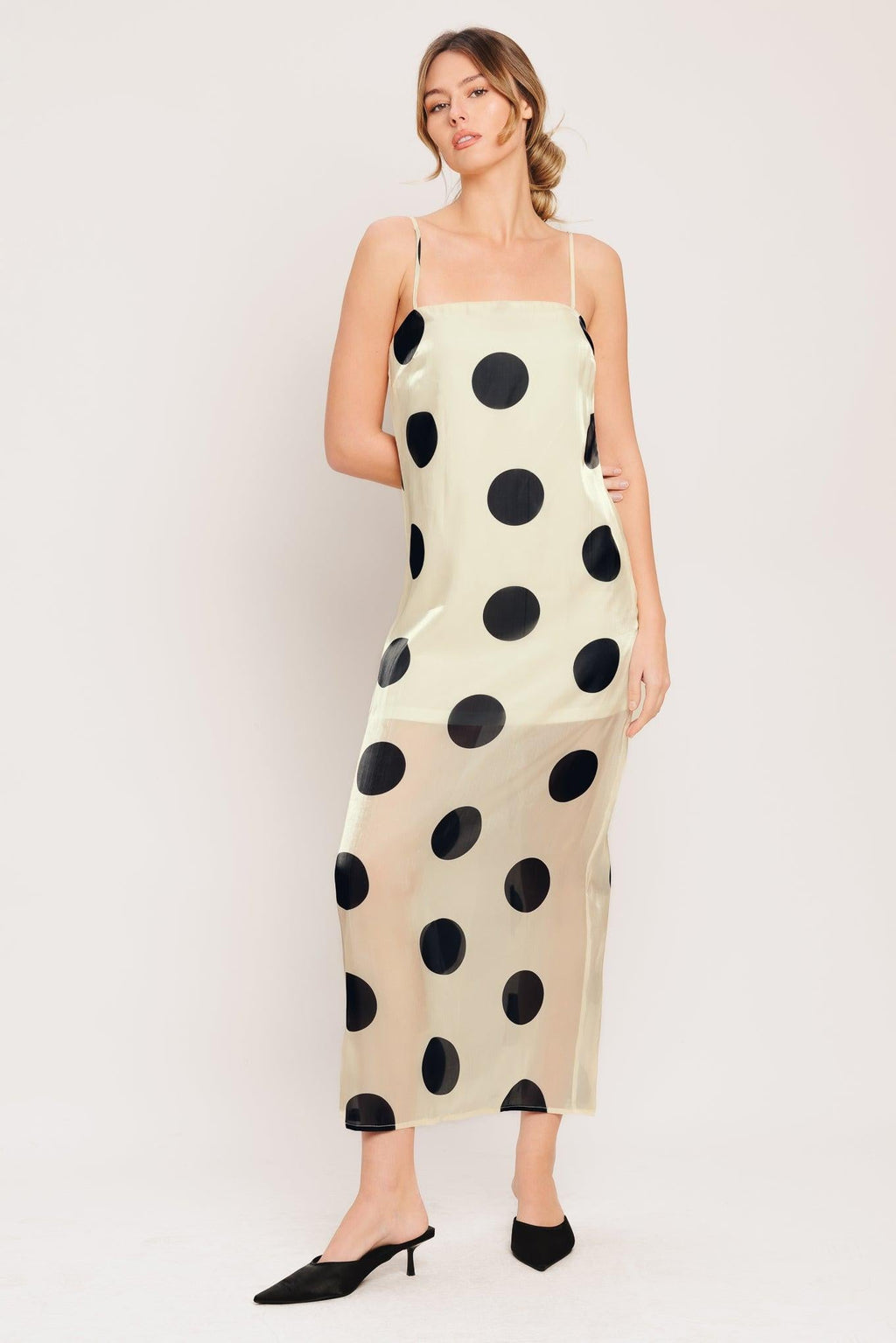 AVANT DOT WOVEN MIDI DRESS