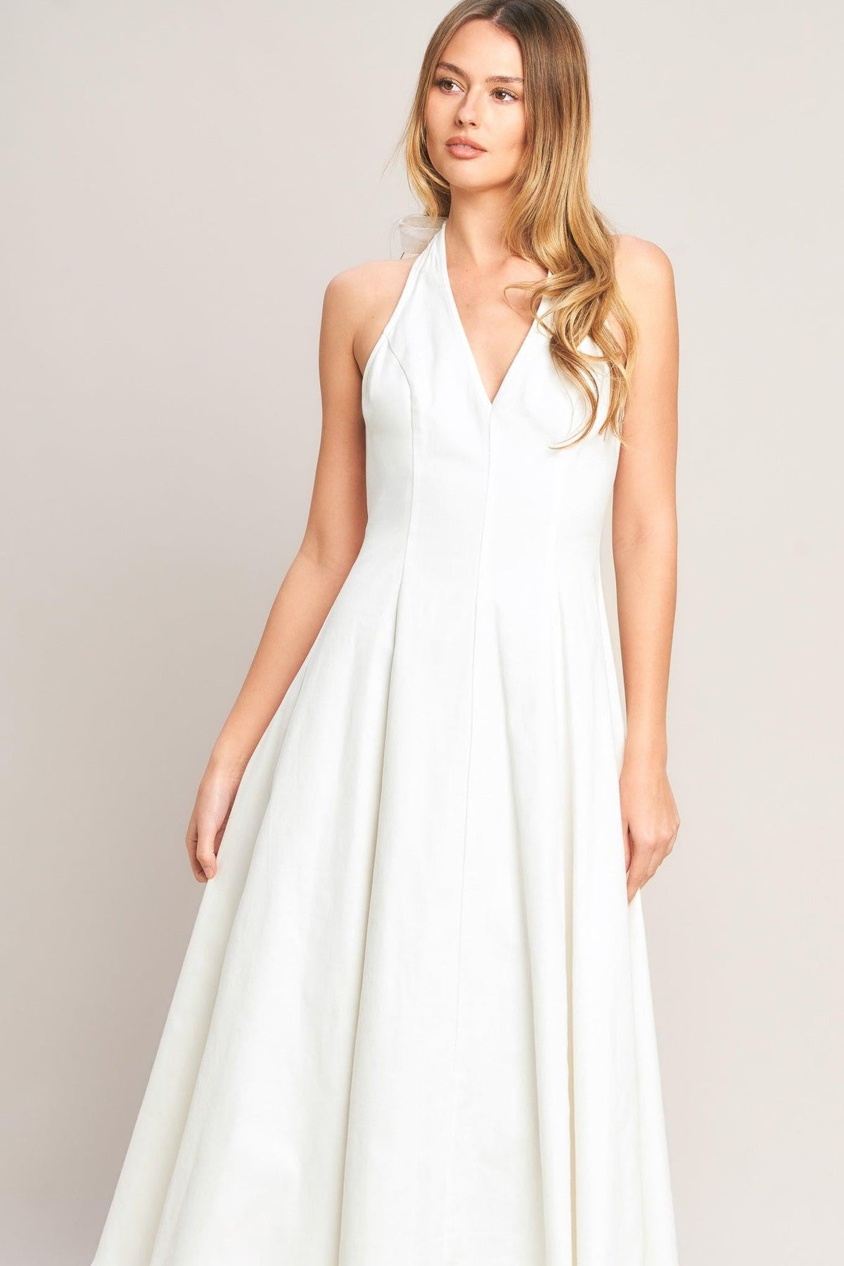 SERENE MOMENT WOVEN MIDI DRESS