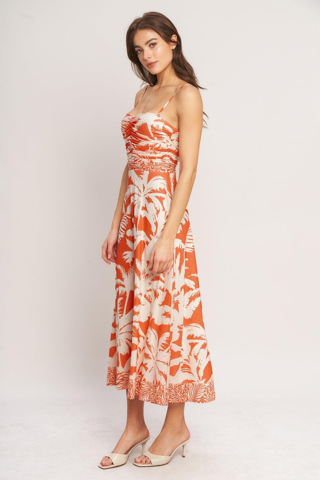 HEATWAVE RESORT POWER MESH MIDI DRESS
