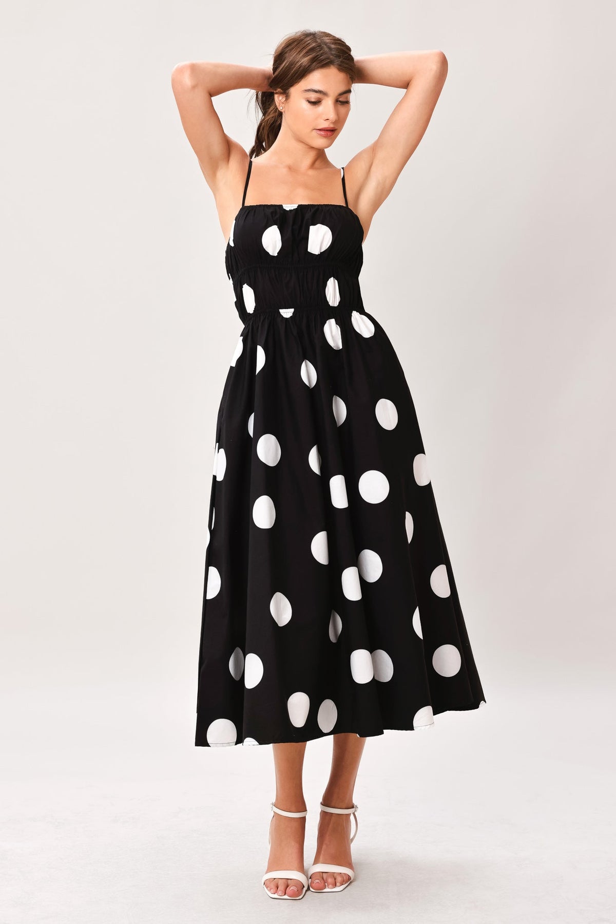 DOT THEORY WOVEN MIDI DRESS