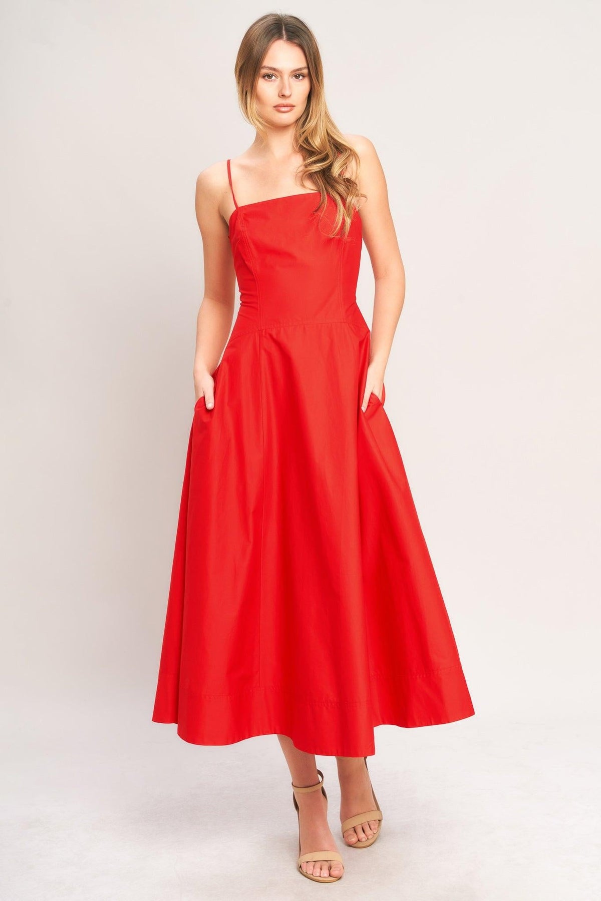 SUMMER CITY WOVEN MIDI DRESS