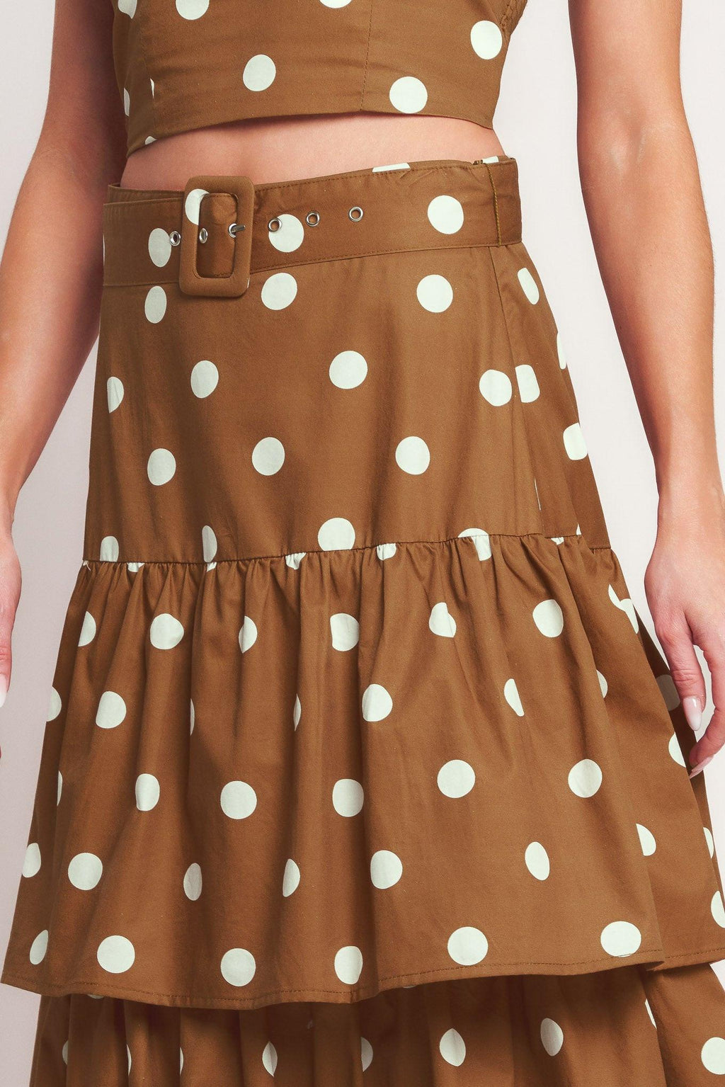 BROWN SUGAR DOT WOVEN SKIRT