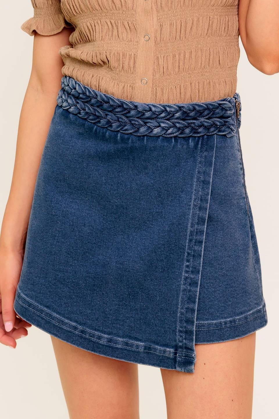 FRENCH MOSS DENIM SKORT