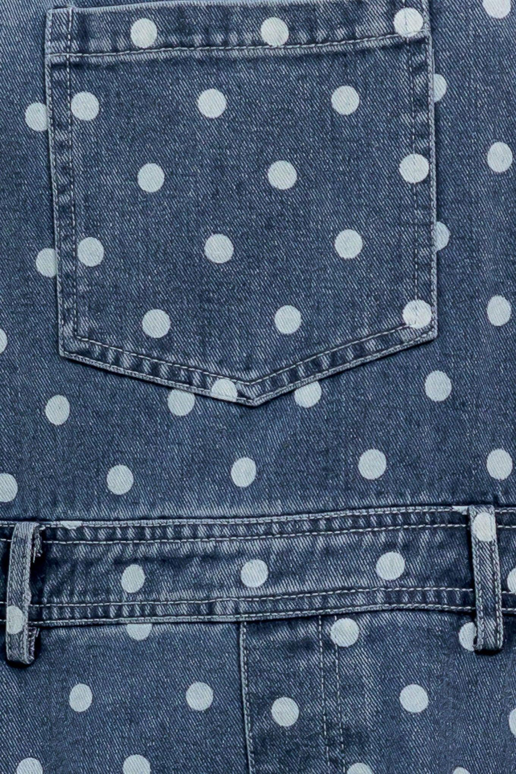 EVERYDAY POLKA OVERALL DENIM JUMPSUIT