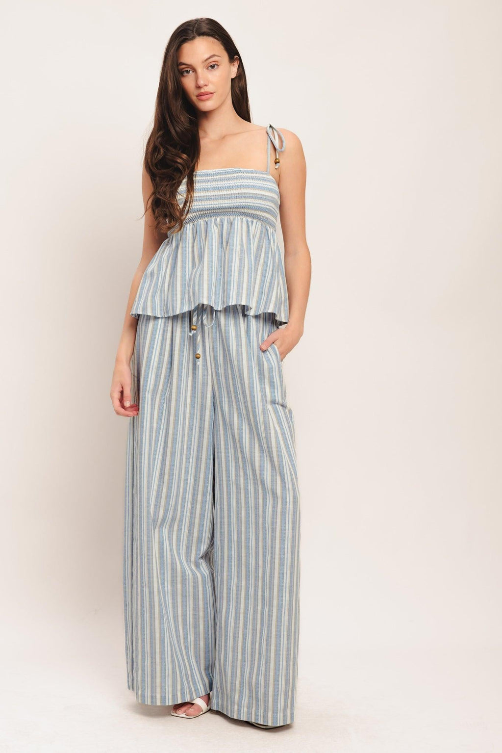 COASTAL DAY STRIP WOVEN PANTS
