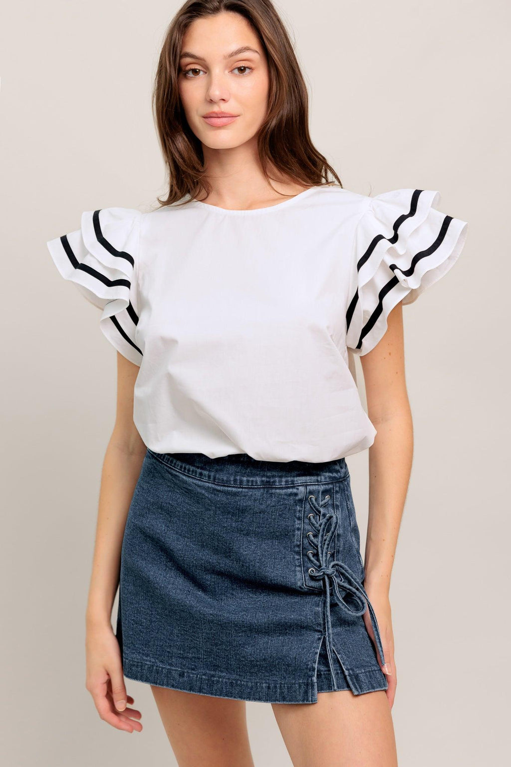 NICE AS CAN BE WOVEN TOP