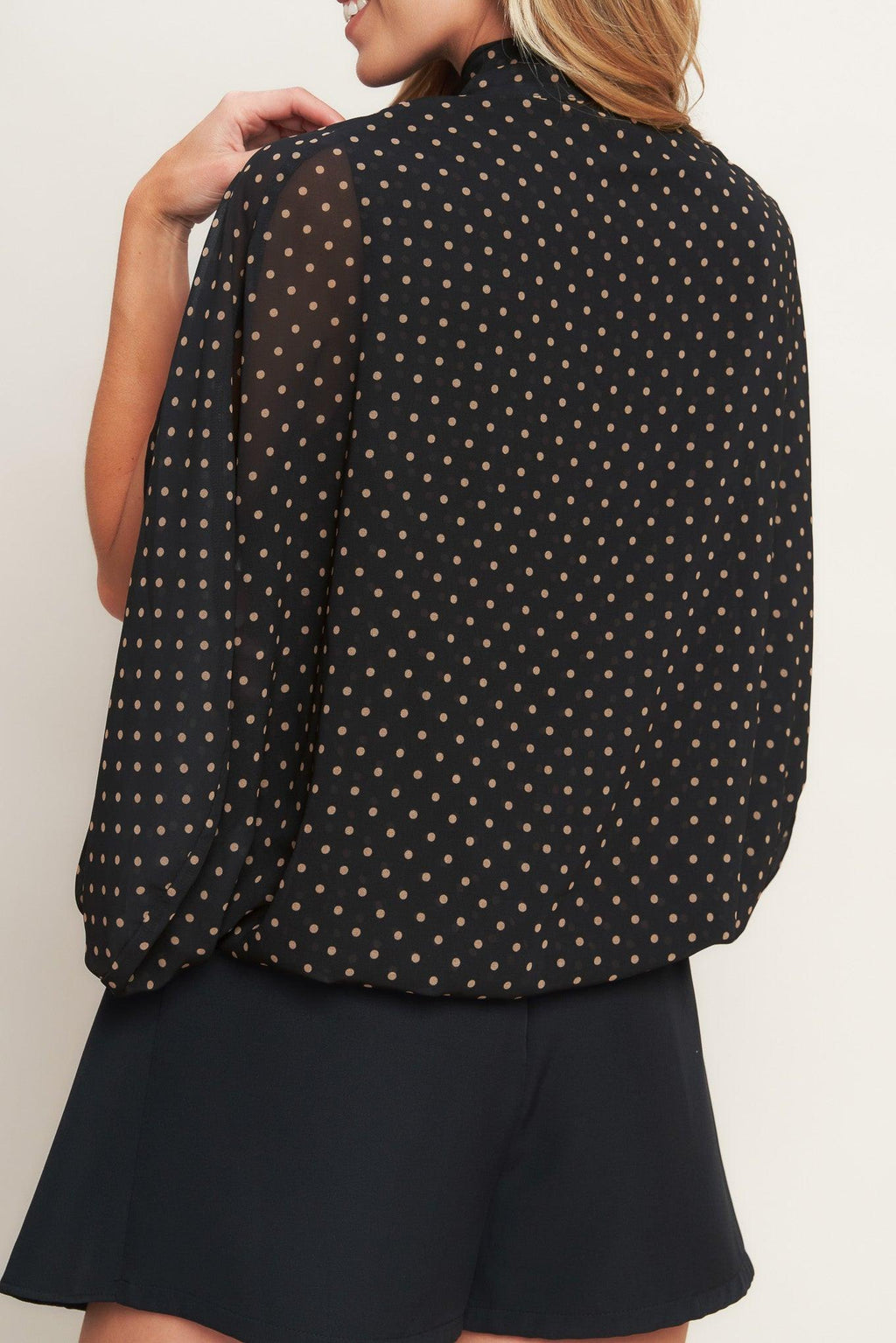 MIDNIGHT DOT CHIC WOVEN TOP