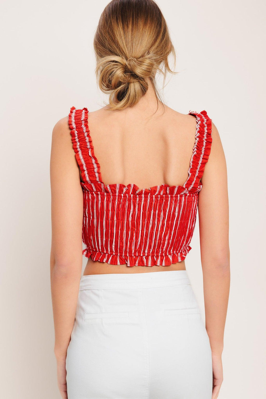 SUNSET STRIPE WOVEN TOP