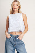 LOVE AT FIRST WOVEN LACE TOP