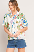 SUMMER PORCELAIN WOVEN TOP