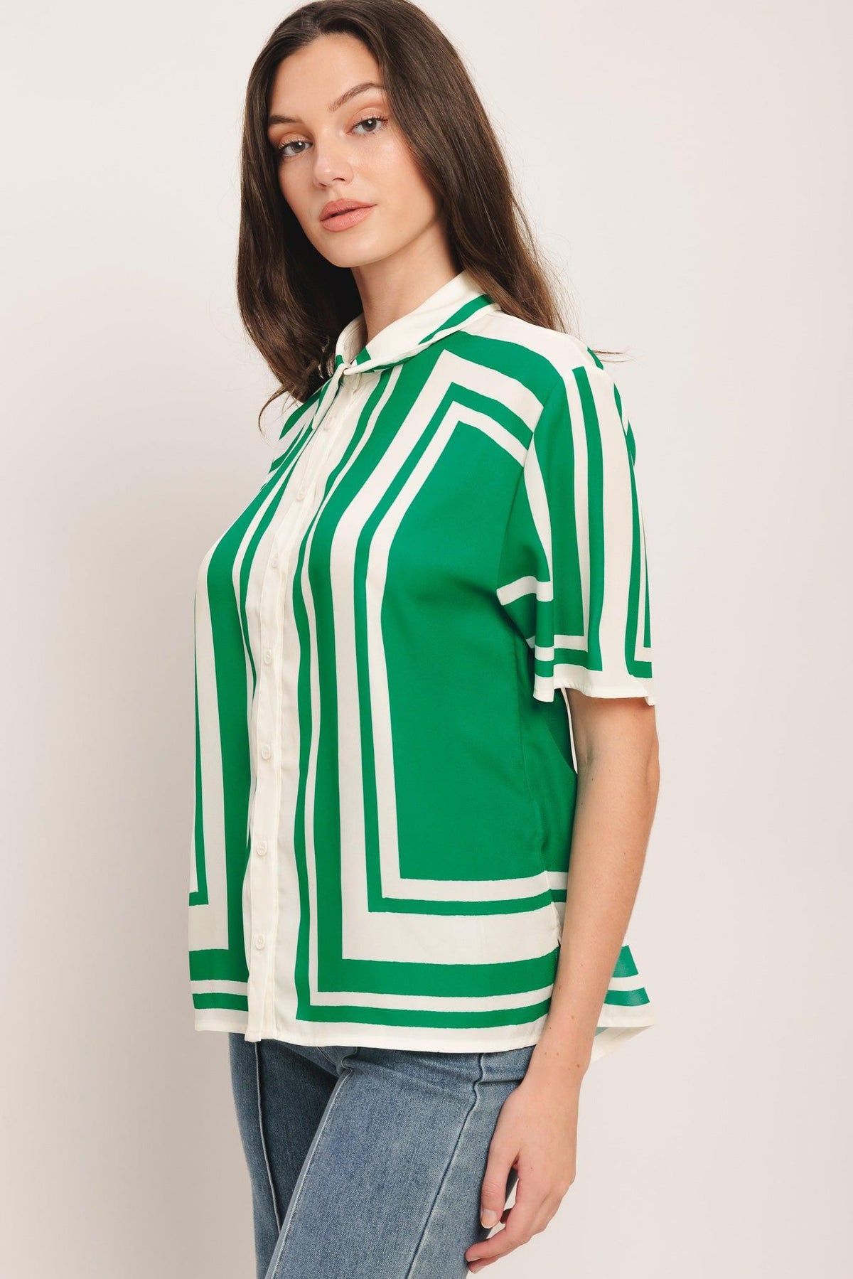 RIVIERA STRIPE WOVEN TOP