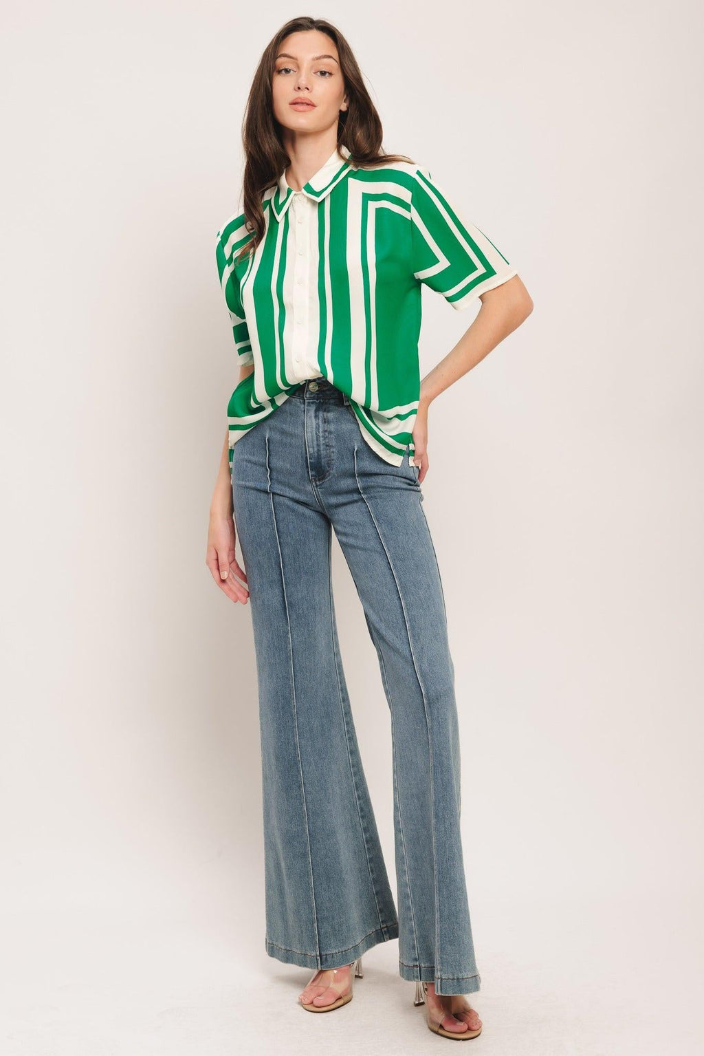 RIVIERA STRIPE WOVEN TOP