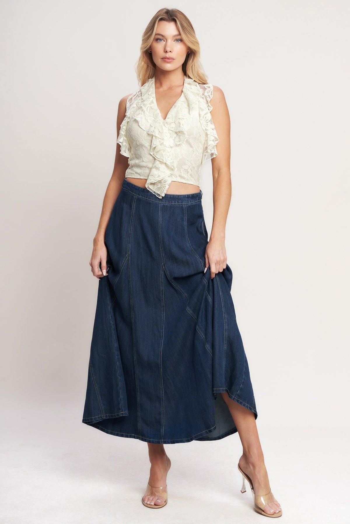 BALLET MUSE WOVEN LACE TOP